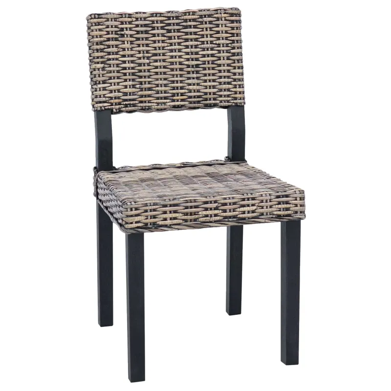 Valgomasis krėslas 2 pcs Kubu ratanas Juoda plauna