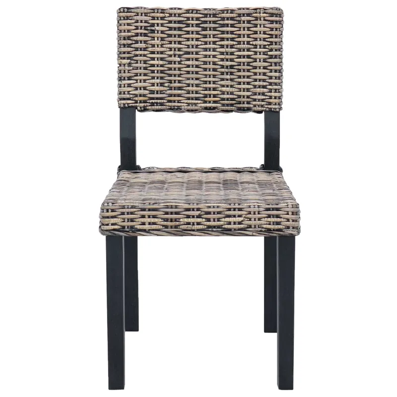 Valgomasis krėslas 2 pcs Kubu ratanas Juoda plauna