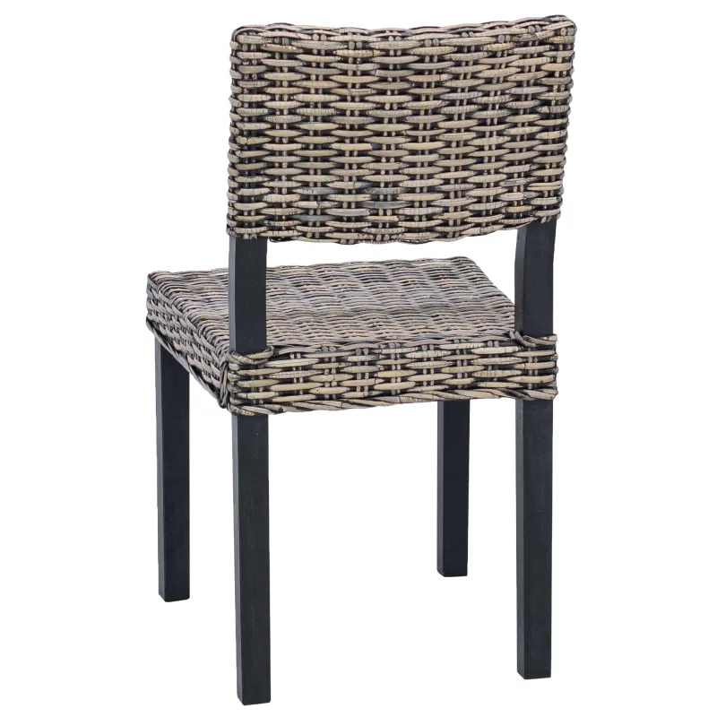 Valgomasis krėslas 2 pcs Kubu ratanas Juoda plauna