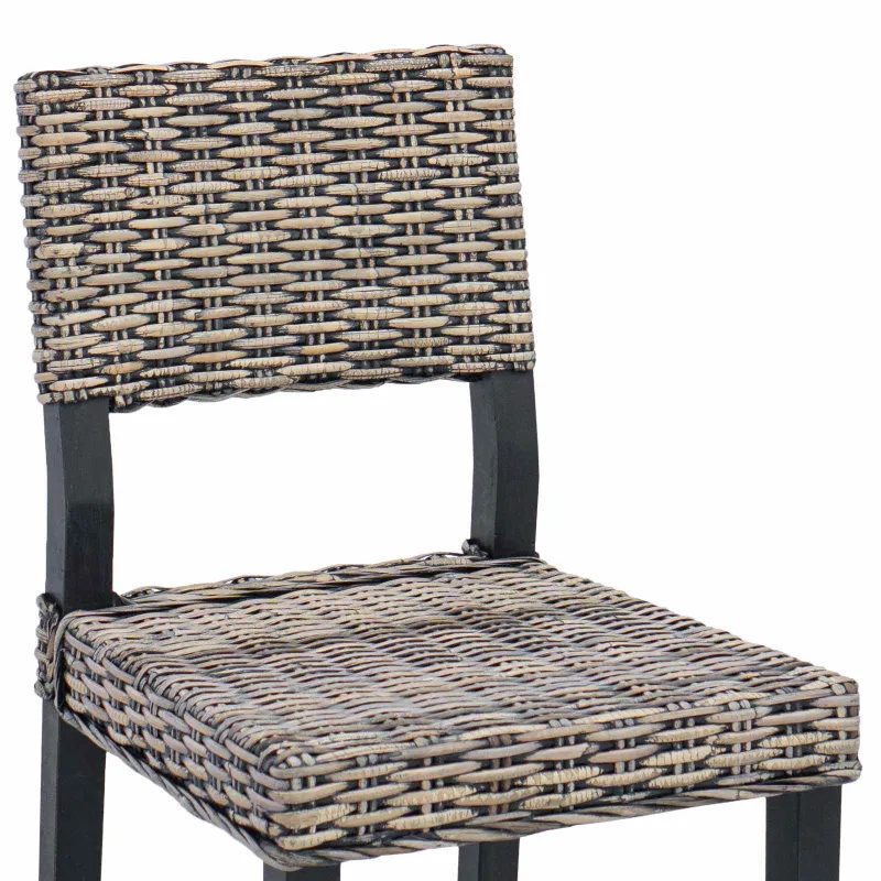Valgomasis krėslas 2 pcs Kubu ratanas Juoda plauna