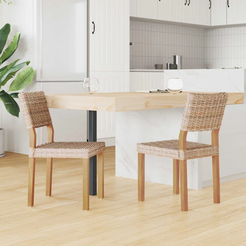 Valgomasis krėslas 2 pcs Kubu ratanas Natūrali 46 x 55 x 84 cm