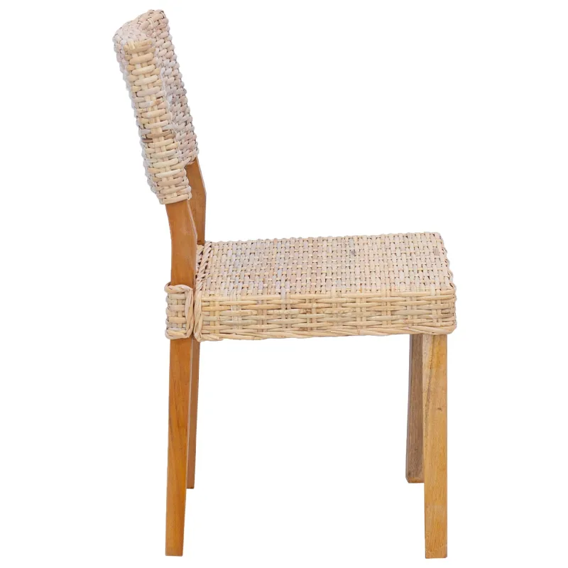Valgomasis krėslas 2 pcs Kubu ratanas Natūrali 46 x 55 x 84 cm