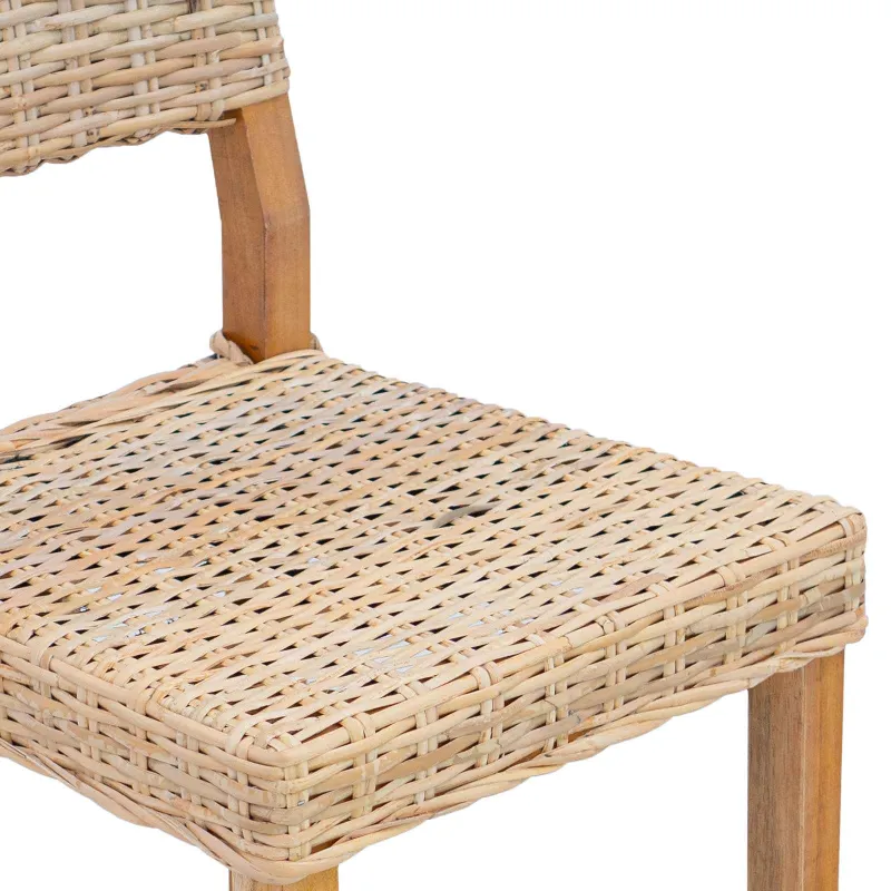 Valgomasis krėslas 2 pcs Kubu ratanas Natūrali 46 x 55 x 84 cm