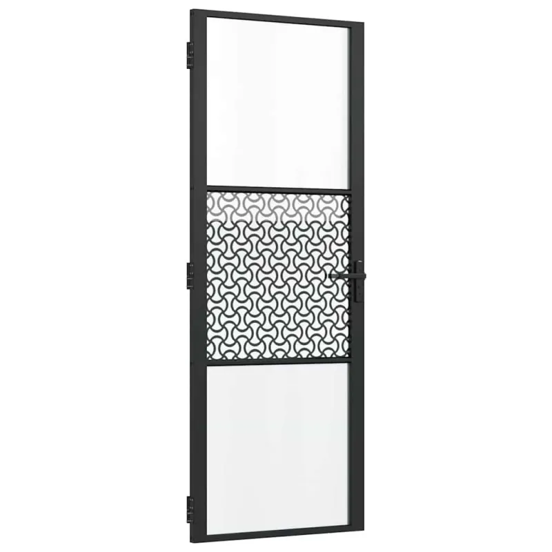Stiklinės durys „Fretwork“ Juoda 76 x 3,5 x 201,5 cm Aliuminis
