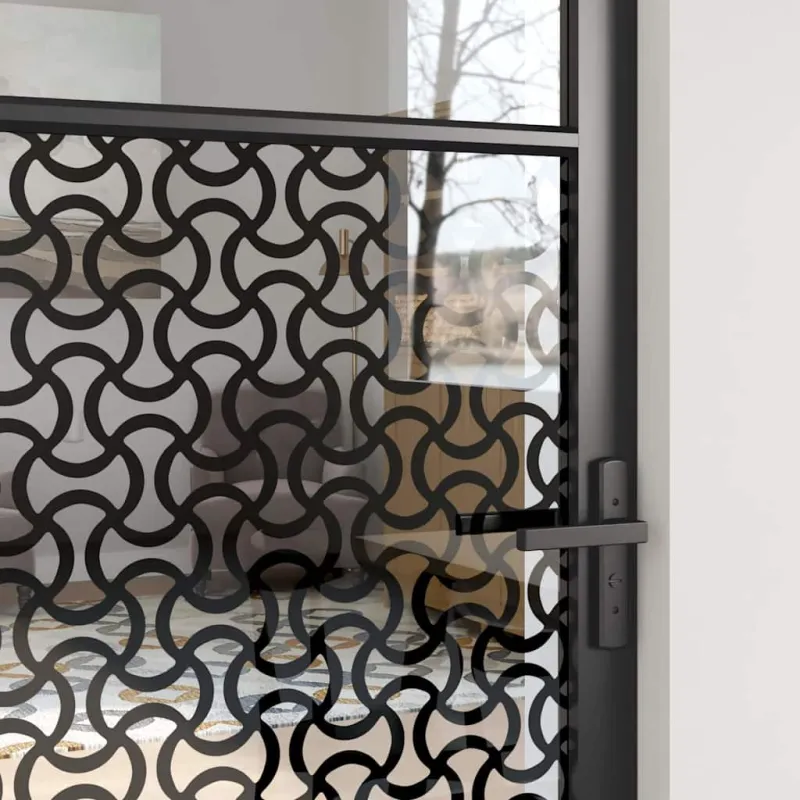 Stiklinės durys „Fretwork“ Juoda 76 x 3,5 x 201,5 cm Aliuminis