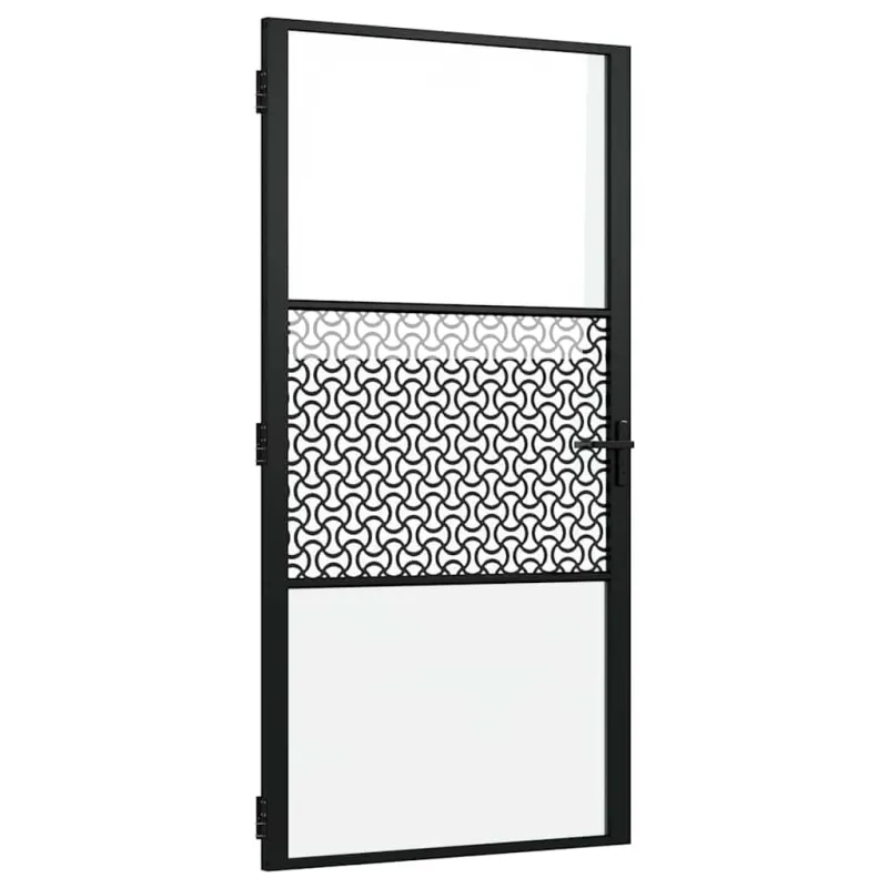 Stiklinės durys Juoda 102,5 x 3,5 x 201,5 cm Aliuminis