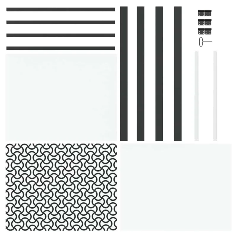 Stiklinės durys Juoda 102,5 x 3,5 x 201,5 cm Aliuminis