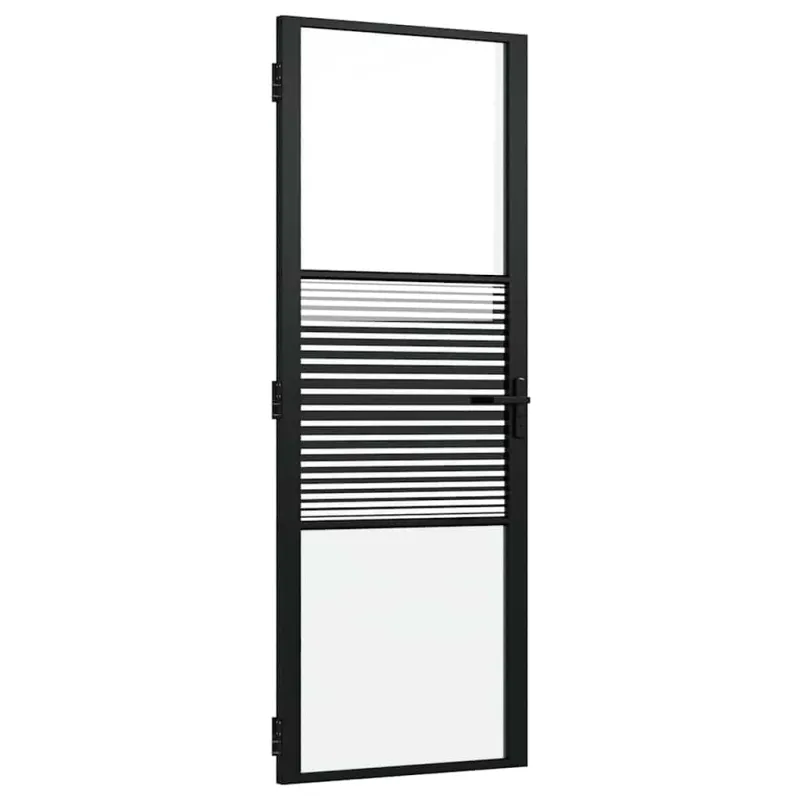 Stiklinės durys Dryžuotas Juoda 76 x 3,5 x 201,5 cm Aliuminis