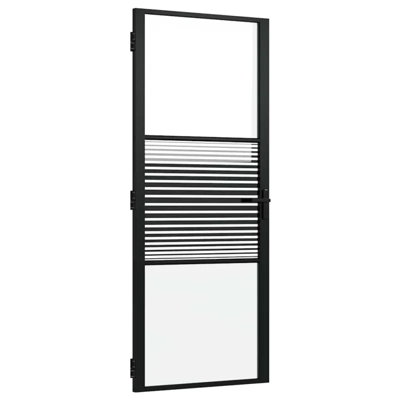 Stiklinės durys Dryžuotas Juoda 83 x 3,5 x 201,5 cm Aliuminis