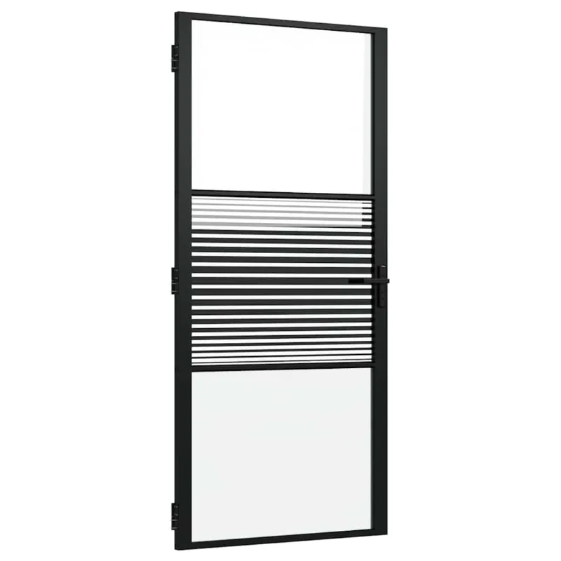 Stiklinės durys Dryžuotas Juoda 93 x 3,5 x 201,5 cm Aliuminis