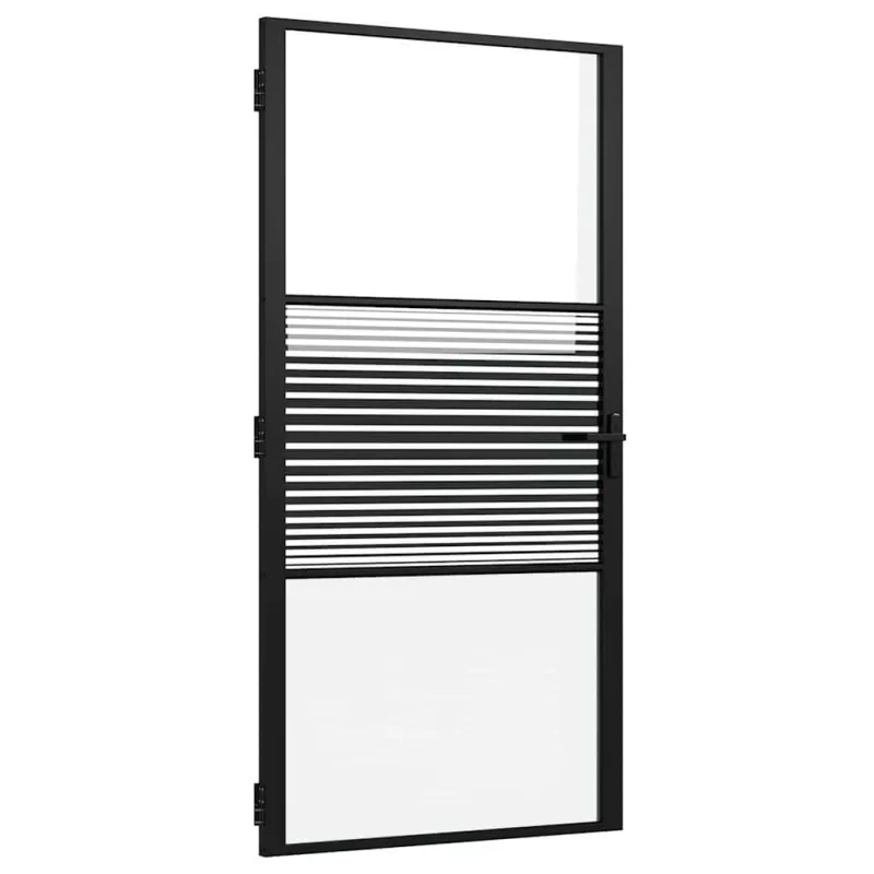 Stiklinės durys Juoda 102,5 x 3,5 x 201,5 cm Aliuminis