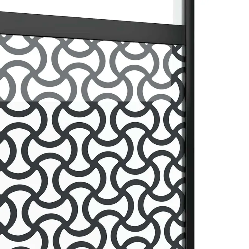 Stiklinės durys „Fretwork“ Juoda 76 x 2 x 205 cm Aliuminis