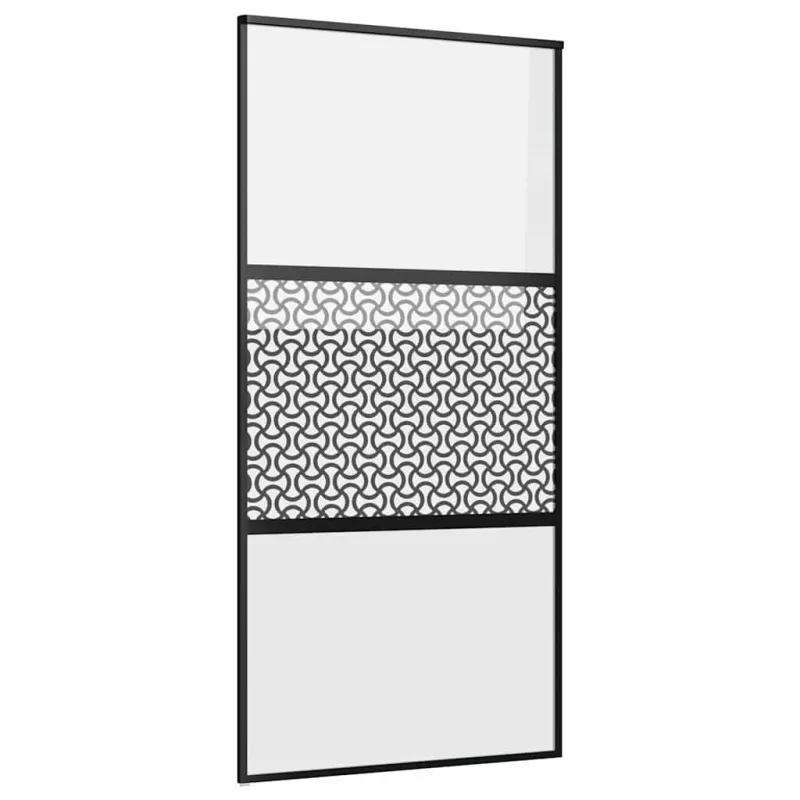 Stiklinės durys „Fretwork“ Juoda 102,5 x 2 x 205 cm Aliuminis