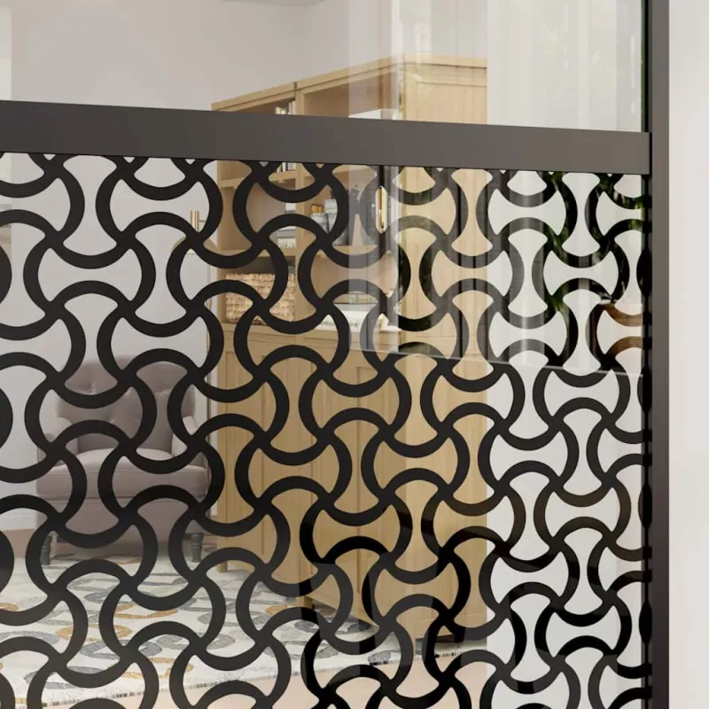 Stiklinės durys „Fretwork“ Juoda 102,5 x 2 x 205 cm Aliuminis