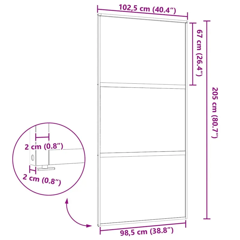 Stiklinės durys „Fretwork“ Juoda 102,5 x 2 x 205 cm Aliuminis