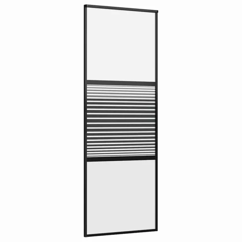Stiklinės durys Dryžuotas Juoda 76 x 2 x 205 cm Aliuminis