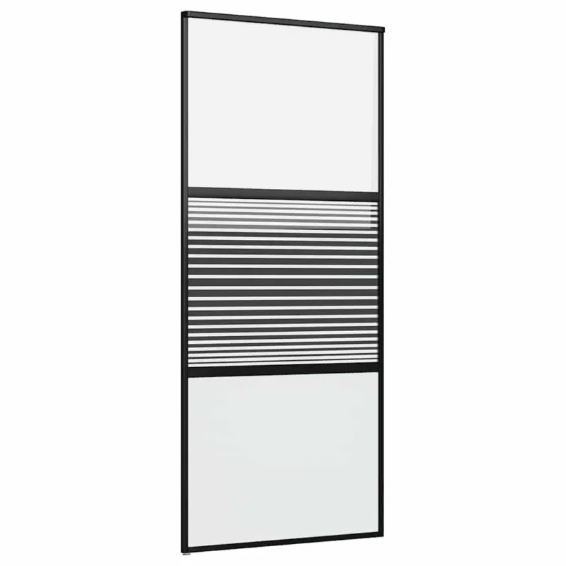 Stiklinės durys Dryžuotas Juoda 90 x 2 x 205 cm Aliuminis