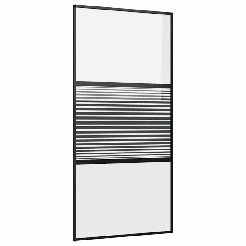 Stiklinės durys Dryžuotas Juoda 102,5 x 2 x 205 cm Aliuminis