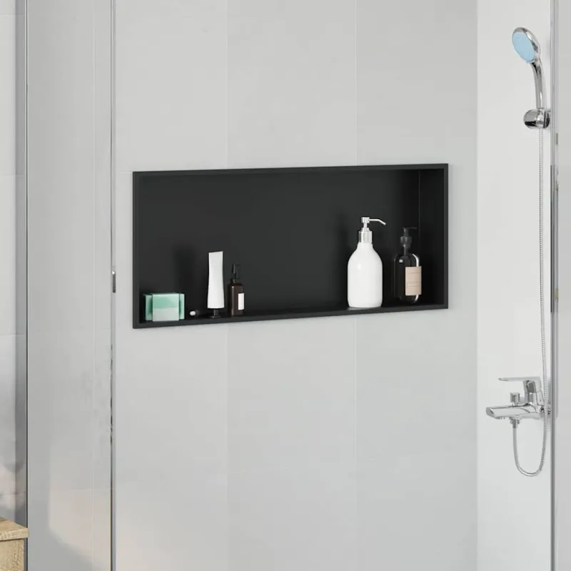Dušo niša Juoda 75 x 30 x 9,5 cm Nerūdijantis Plienas