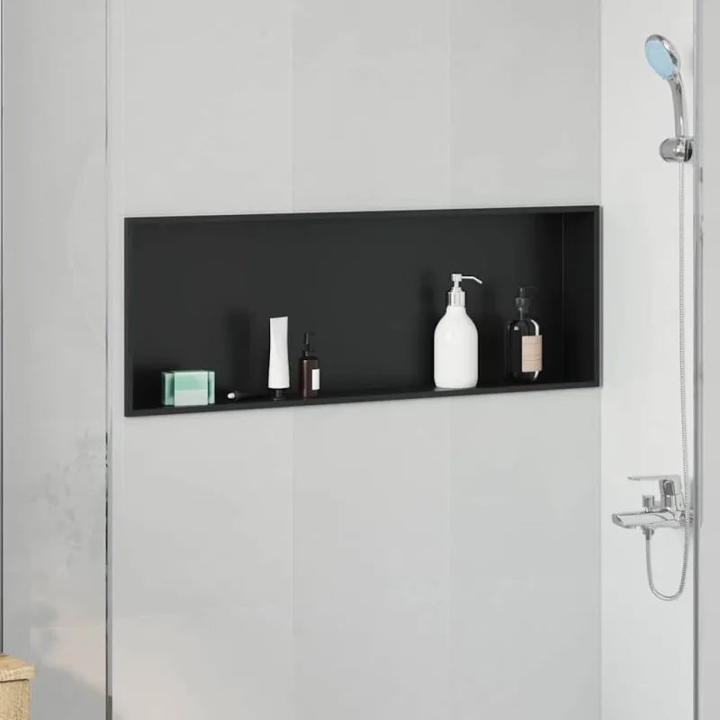 Dušo niša Juoda 90 x 30 x 9,5 cm Nerūdijantis Plienas