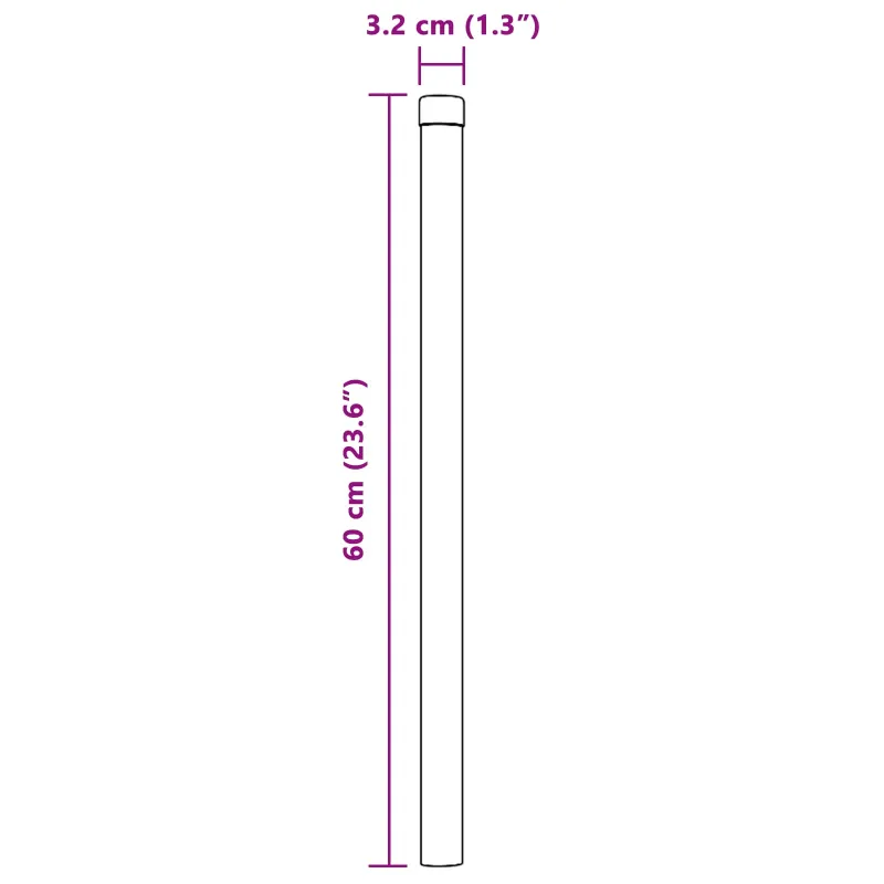 Tvorelės stulpas 2 pcs Pilka 60 cm
