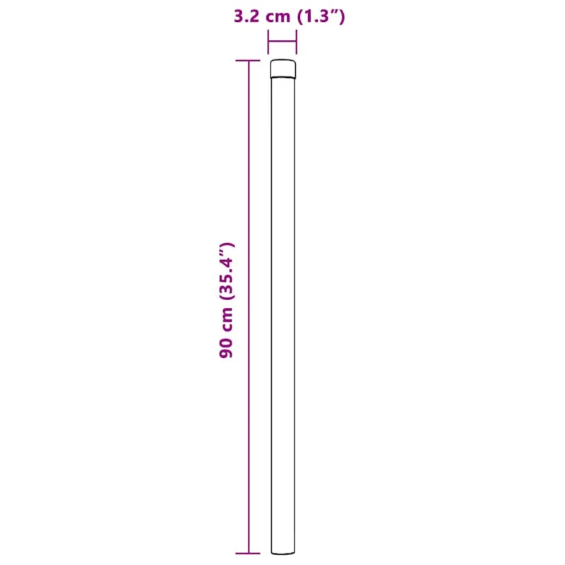 Tvorelės stulpas 2 pcs Sidabro 90 cm