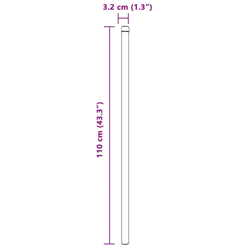 Tvorelės stulpas 2 pcs Sidabro 110 cm