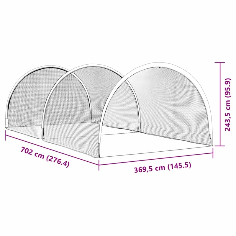 Beisbolas ir softballas Juoda 702 x 369,5 x 243,5 cm
