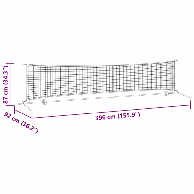 Teniso tinklas Juoda ir raudona 396 x 92 x 87 cm Poliesteris