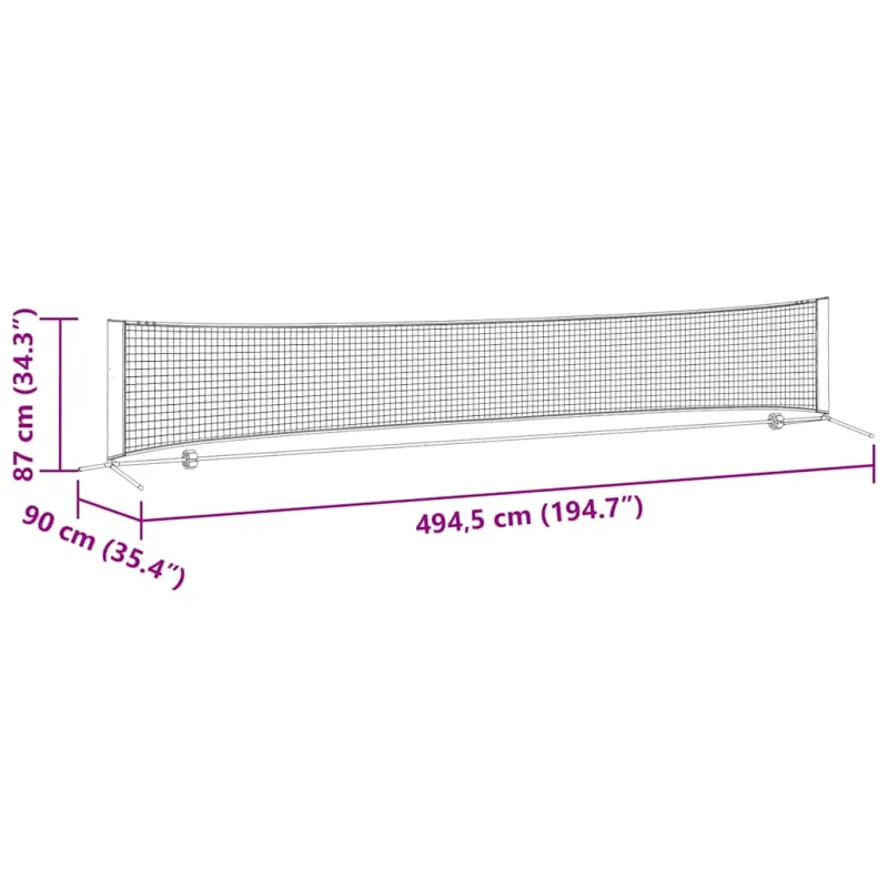 Teniso tinklas Juoda ir raudona 494,5 x 90 x 87 cm Poliesteris