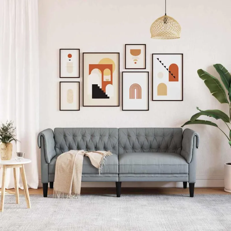 Sofa Šviesiai pilka 182,5 x 74,5 x 74,5 cm Poliesteris
