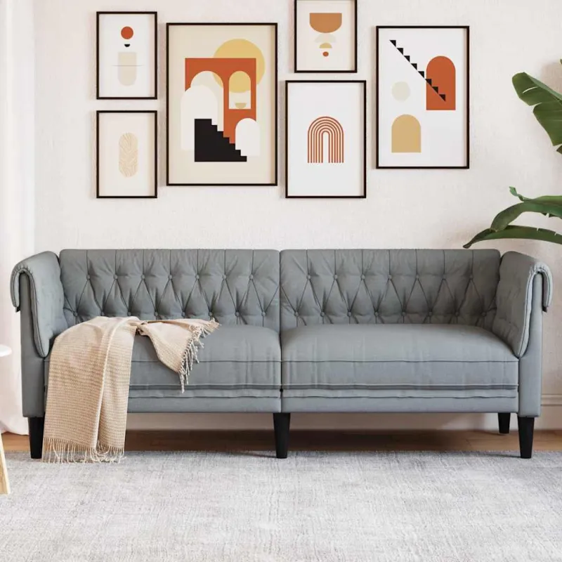 Sofa Šviesiai pilka 201,5 x 74,5 x 74,5 cm Poliesteris