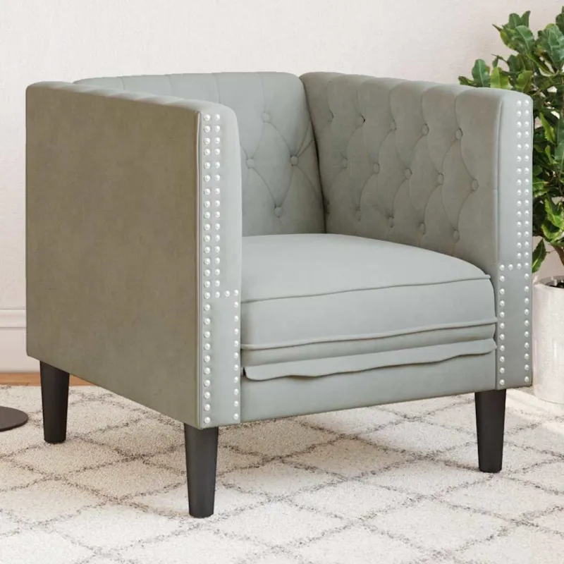 Sofa Šviesiai pilka 74,5 x 71 x 70,5 cm Aksomas