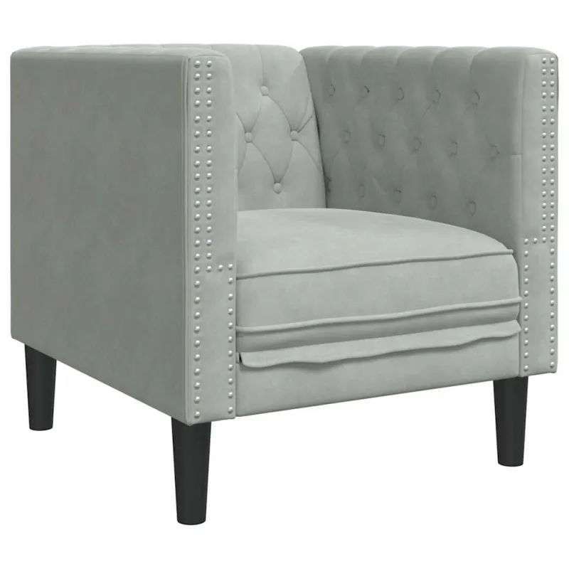 Sofa Šviesiai pilka 74,5 x 71 x 70,5 cm Aksomas
