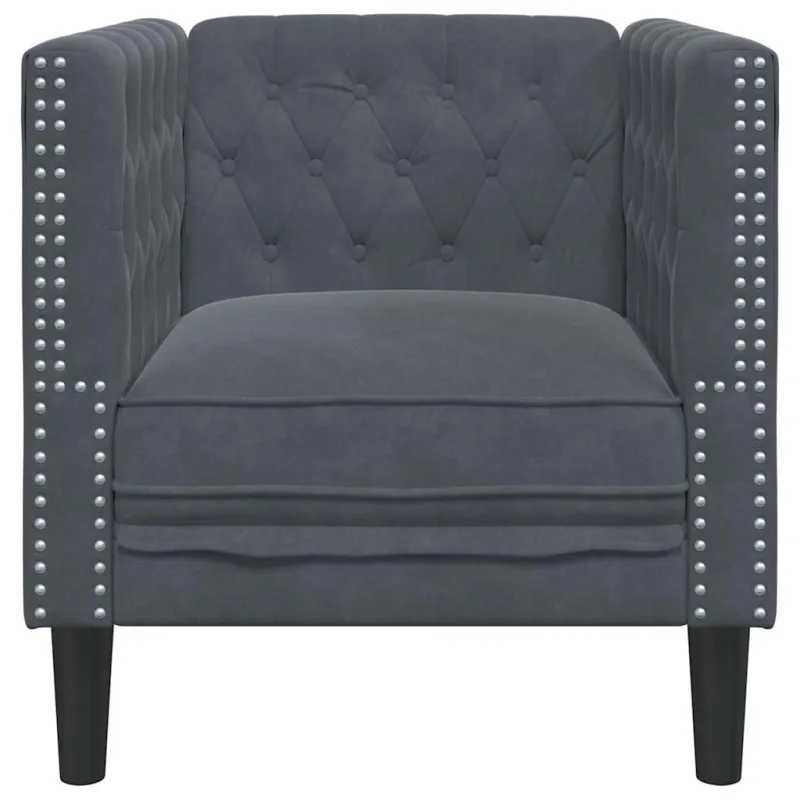 Sofa Tamsiai pilka 74,5 x 71 x 70,5 cm Aksomas
