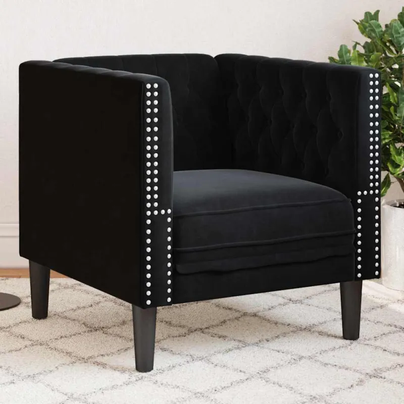 Sofa Juoda 74,5 x 71 x 70,5 cm Aksomas