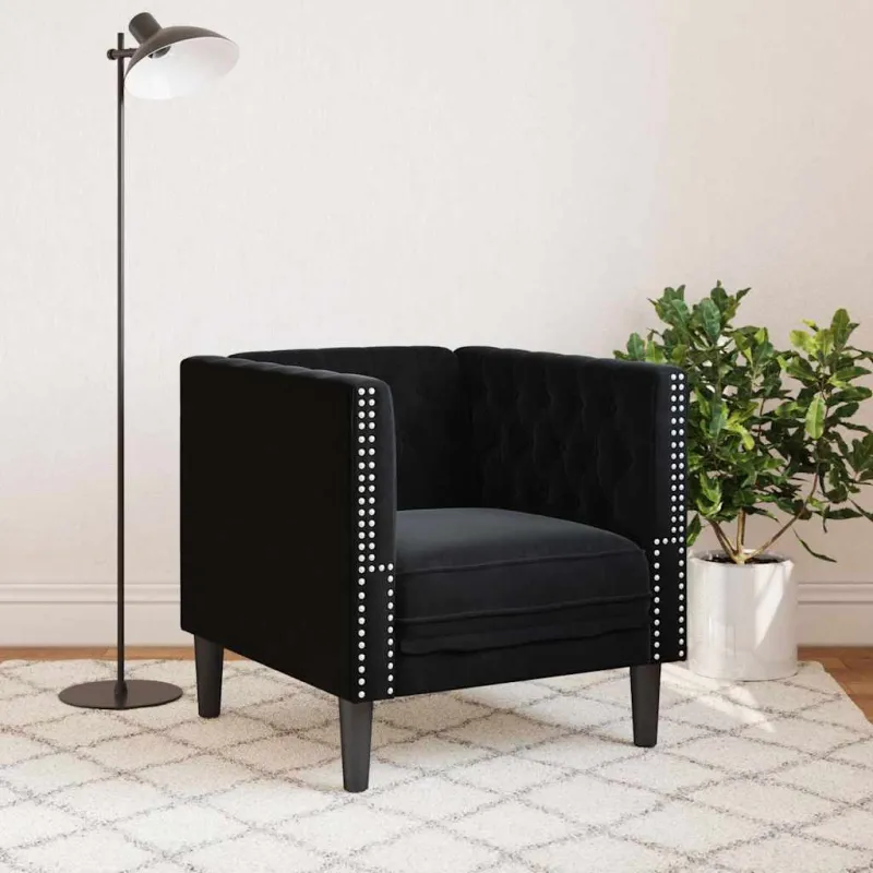 Sofa Juoda 74,5 x 71 x 70,5 cm Aksomas