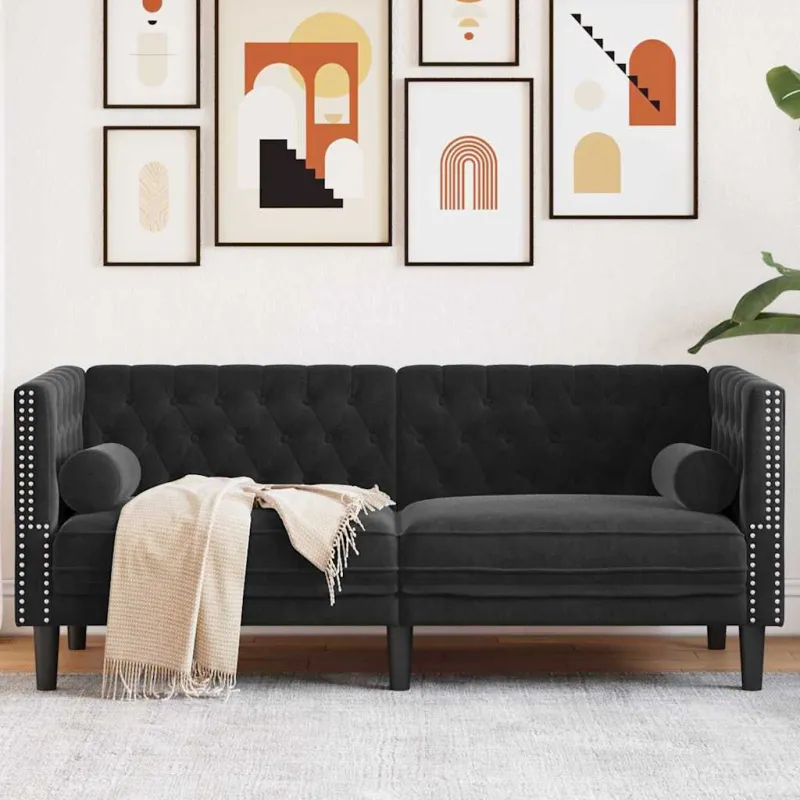 Sofa Juoda 174 x 74,5 x 70,5 cm Aksomas