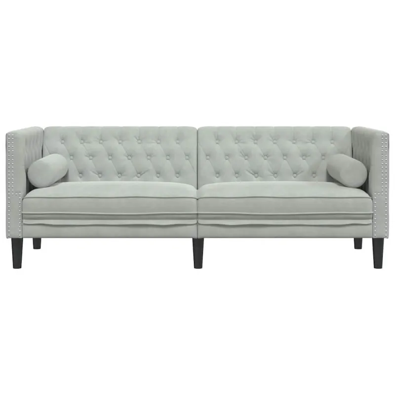 Sofa Šviesiai pilka 194 x 74,5 x 70,5 cm Aksomas