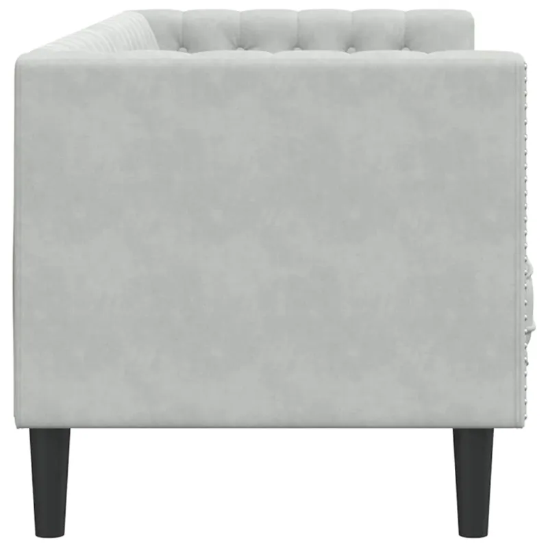 Sofa Šviesiai pilka 194 x 74,5 x 70,5 cm Aksomas