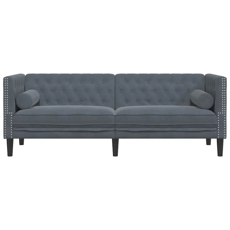 Sofa Tamsiai pilka 194 x 74,5 x 70,5 cm Aksomas