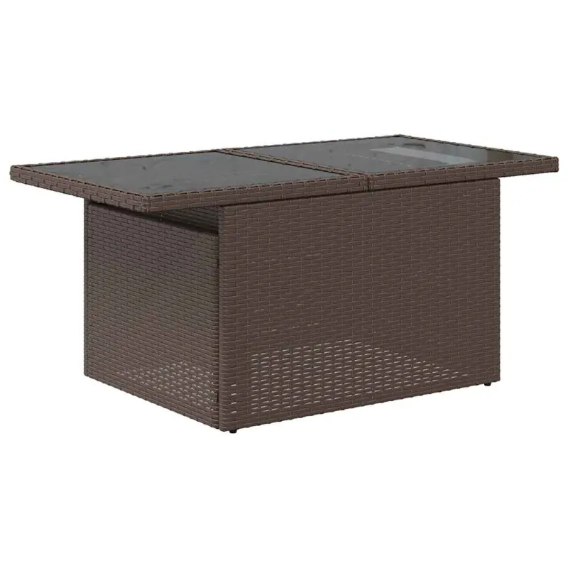 Sofakokonaisuus tyynyillä, 6 osaa, ruskea, polyrataska