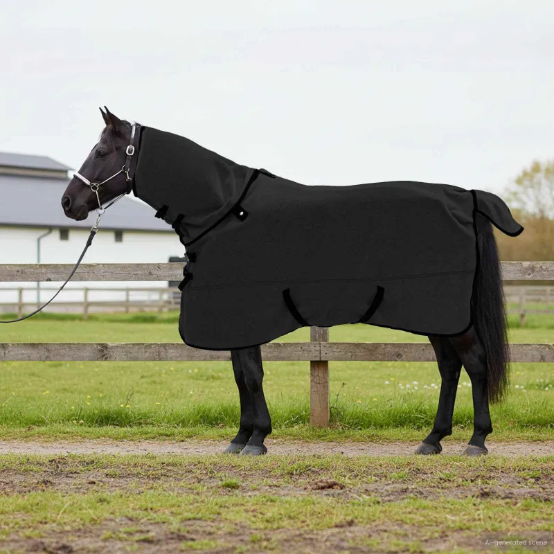 Arklių antklodė Juoda 145 cm Poliesteris