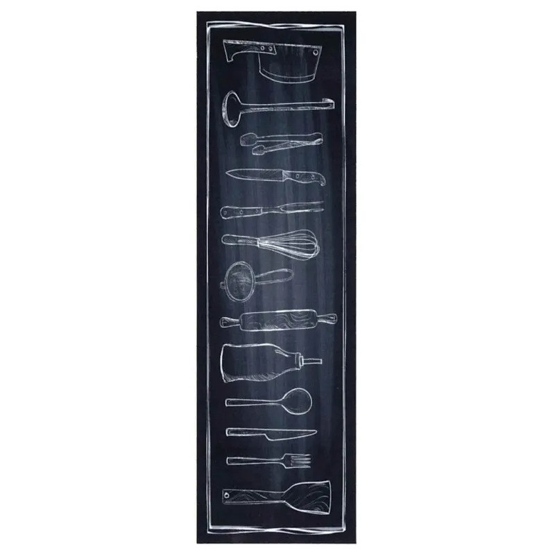 Virtuvės kilimas Juoda 150 x 45 cm Aksomas
