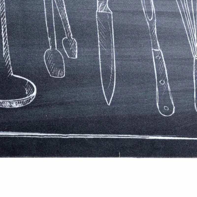 Virtuvės kilimas Juoda 150 x 45 cm Aksomas