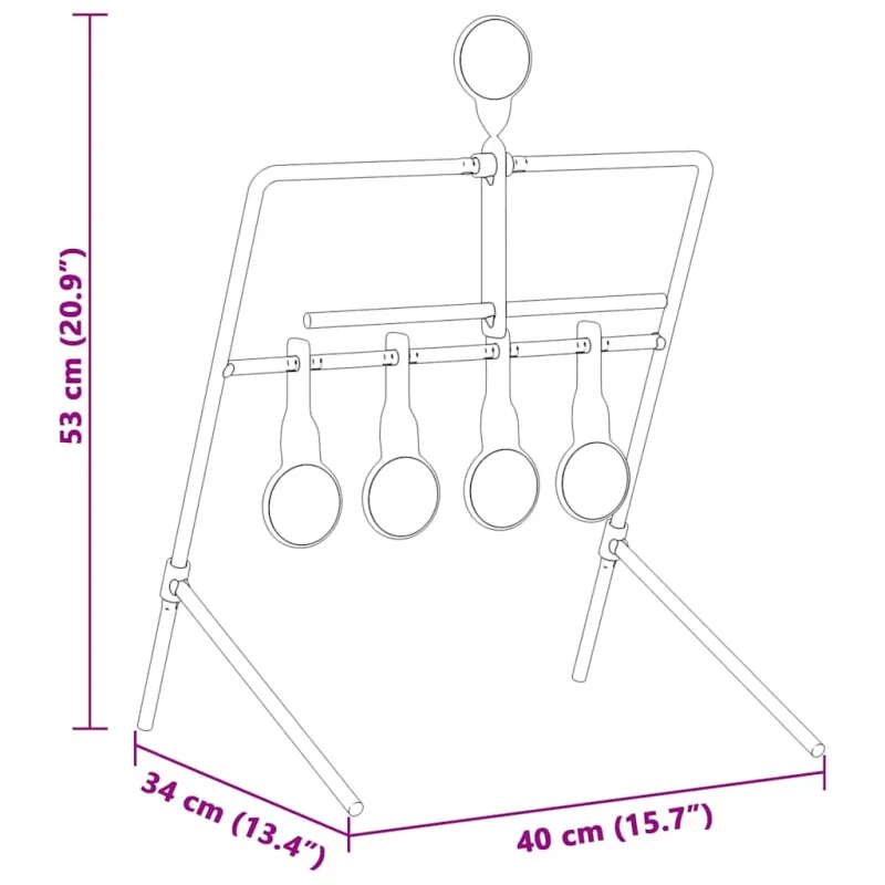 Reguliuojamas taikinys Juoda 40 x 34 x 53 cm Plienas