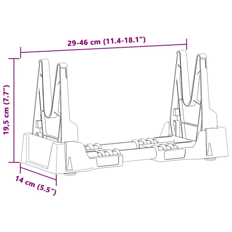 Šaudymo atrama Reguliuojamas Pilka 46 x 14 x 19,5 cm Plastmasė