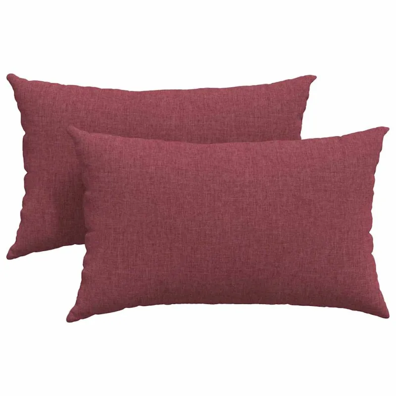 Sofa Pagalvės 2 pcs Vyno raudona 50 x 30 cm audinys