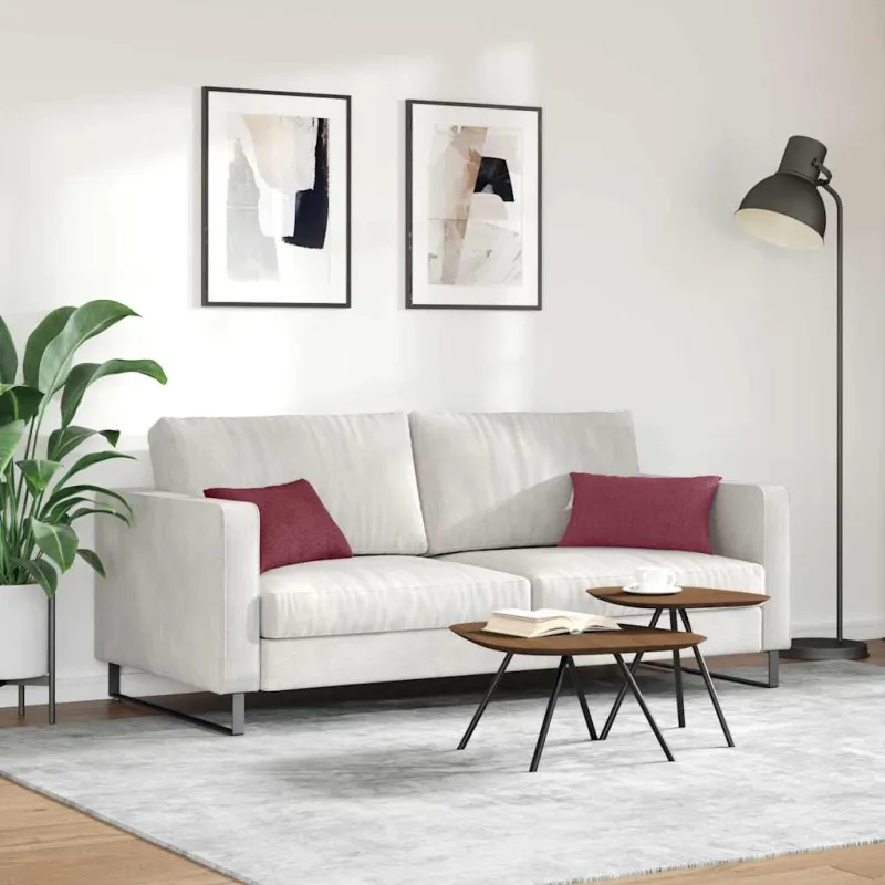 Sofa Pagalvės 2 pcs Vyno raudona 50 x 30 cm audinys