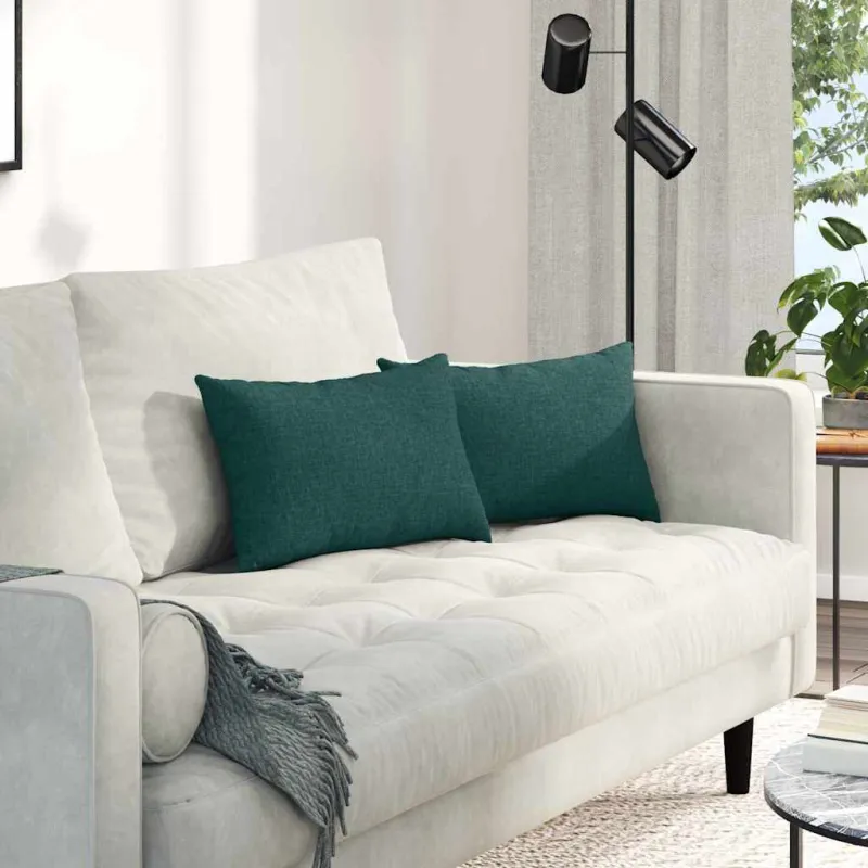 Sofa Pagalvės 2 pcs Tamsiai žalia 50 x 30 cm audinys